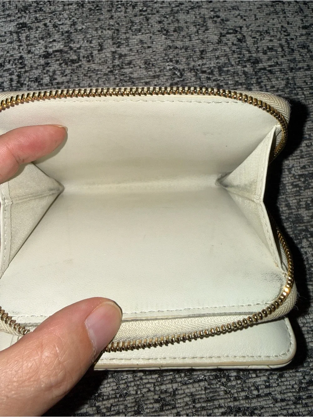 Christian Dior Caro Cannage Heart compact wallet